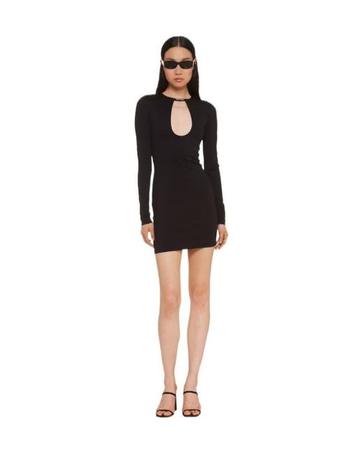 Miu Miu Black Stretch Nylon Mini Dress