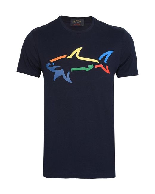 Paul & Shark Blue Round-Necked T-Shirt for men