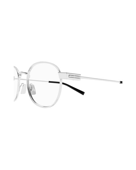 Saint Laurent White Eyewear Oval Frame Glasses for men