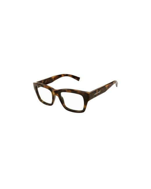 Saint Laurent White Eyewear Rectangle Frame Glasses for men