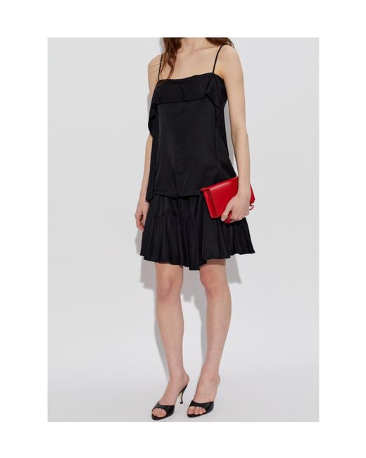 IRO Black Pleated Midi Skirt