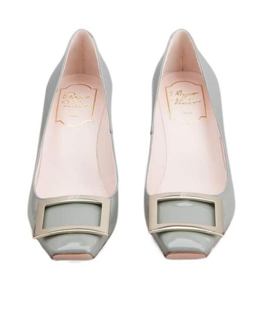 Roger Vivier White Trompette Buckle Pumps