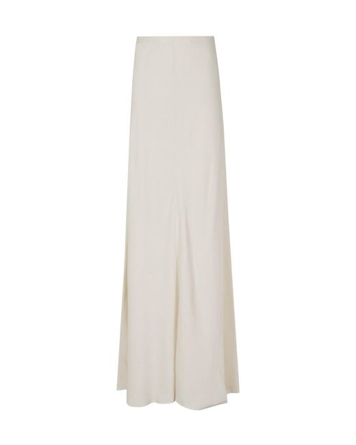 Alberta Ferretti White High-Waisted Skirt