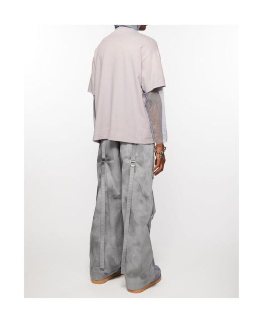 Acne Gray Buckle Detailed Pants for men