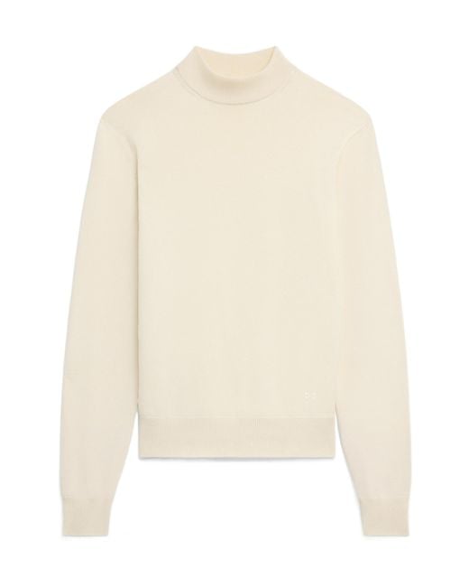 Céline White Triomphe High Collar Sweater for men