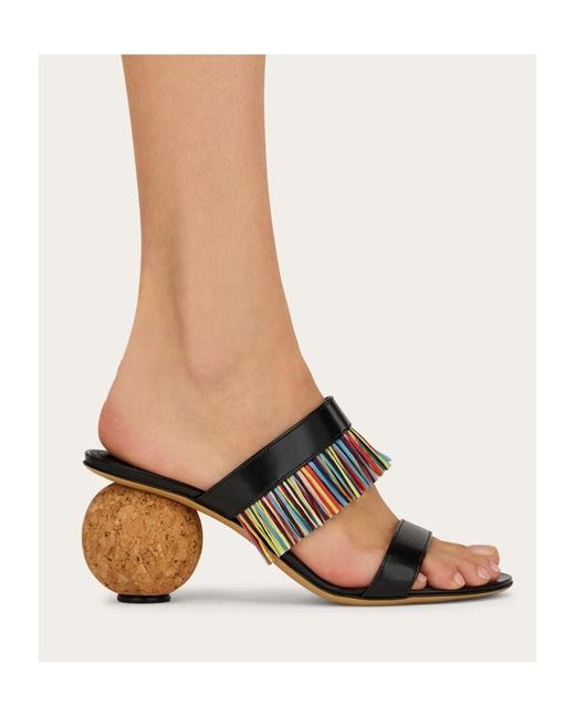 Ferragamo Multicolor Fringed Sandal
