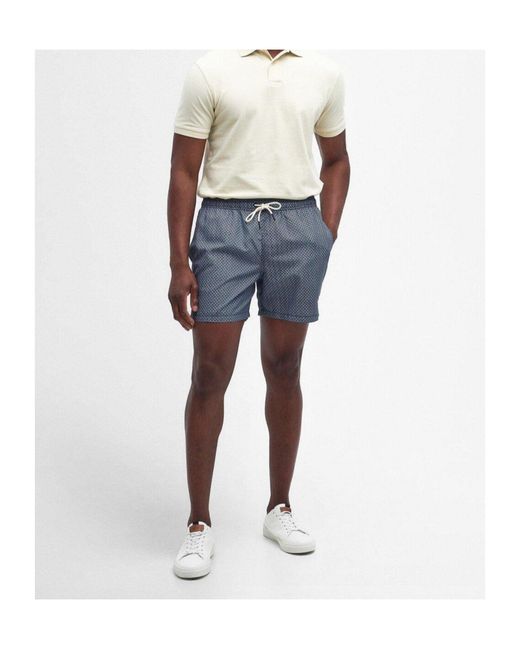 Barbour Blue Drawstring Swim Trunks for men