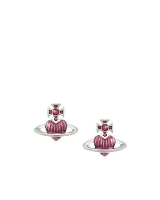 Vivienne Westwood Pink Fabianna Bas Relief Earrings