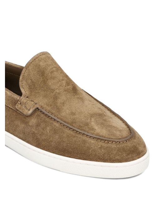 Christian Louboutin Brown Moonboat Slip-On Loafers for men