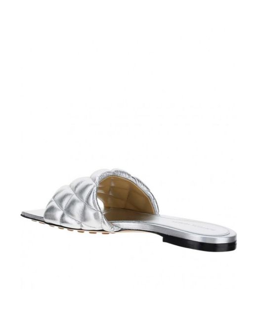 Bottega Veneta White Padded Flat Sandals