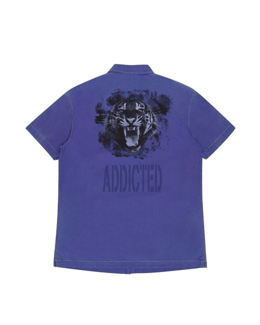 Armani Jeans Blue Logo Detail Shirt for men