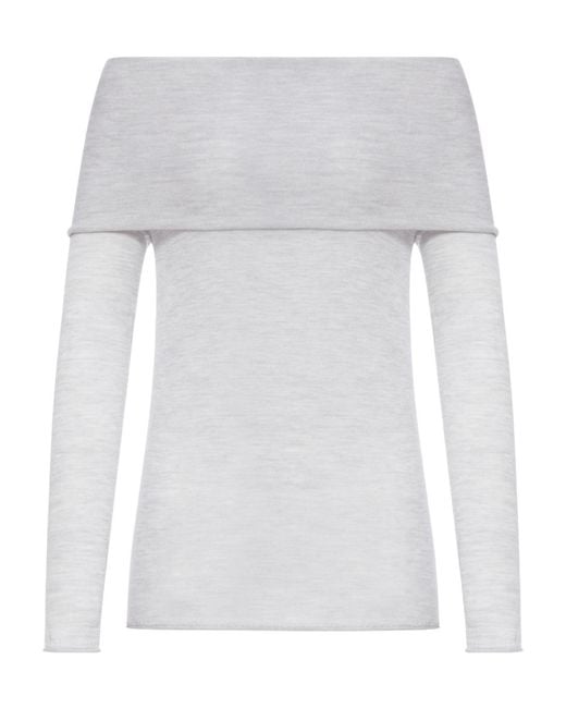 Roberto Collina White Off-Shoulder Sweater