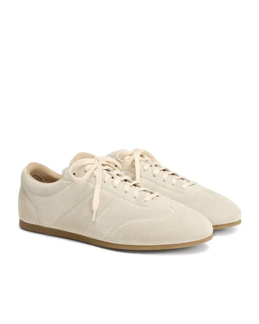 Lemaire White Quilted Suede Low-Tops for men