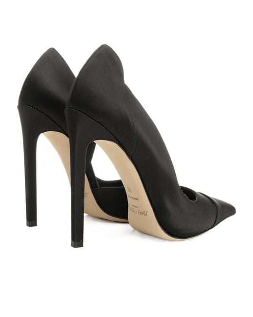 Jimmy Choo Black Brigitte 120 Satin Pumps