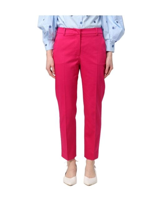 Weekend by Maxmara Pink Belt-Loops Tailored Trousers