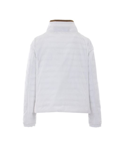 Herno White Long-Sleeved Drawstring Reversible Padded Coat