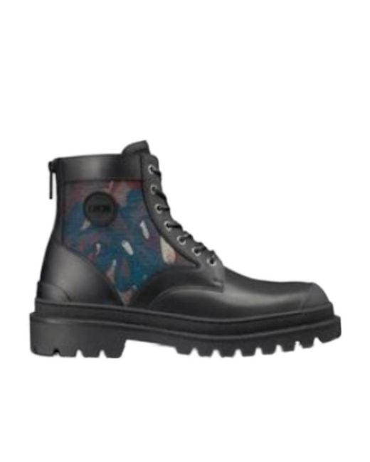 Dior Black Homme X Peter Doig Explorer Boots for men