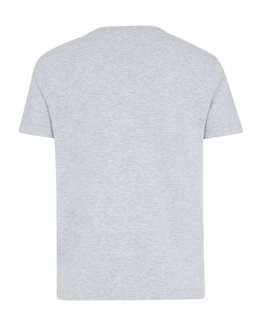 Fendi White Logo Embroidered Crewneck T-Shirt