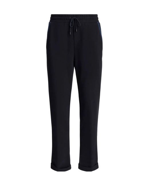 Etro Blue Fleece Trousers With Greca for men