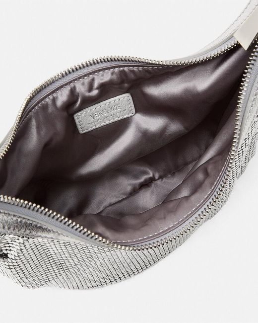 Versace Metallic Chain-Linked Mesh Clutch Bag