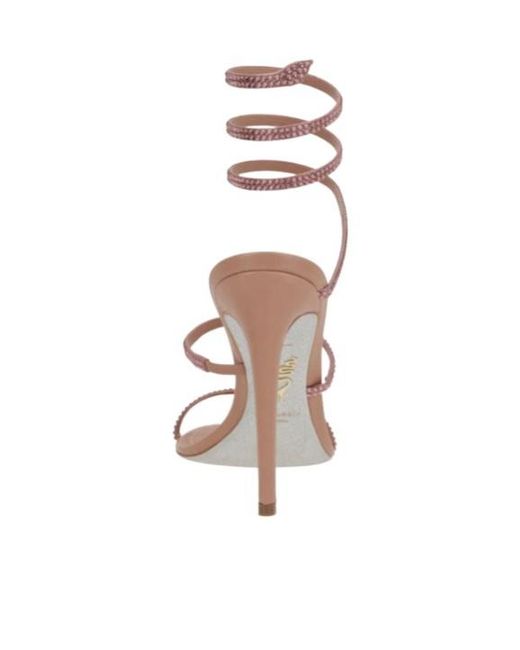 Rene Caovilla White Open-Toed High-Heeled Sandals