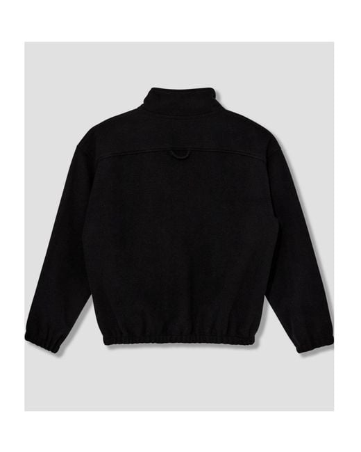Rier Black Half-Zip Wool Sweatshirt for men
