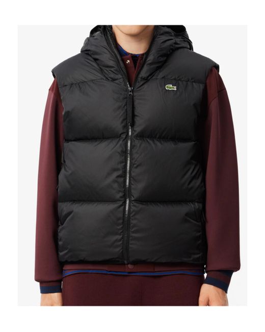 Lacoste Black Padded Gilet for men