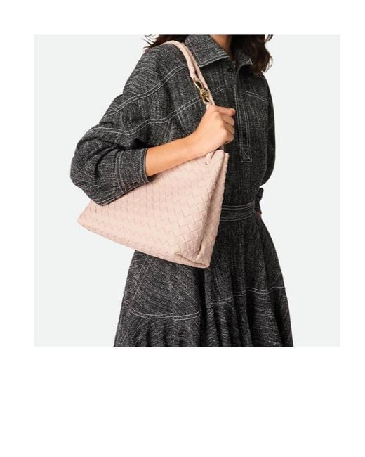 Bottega Veneta Pink Andiamo Medium Shoulder Bag