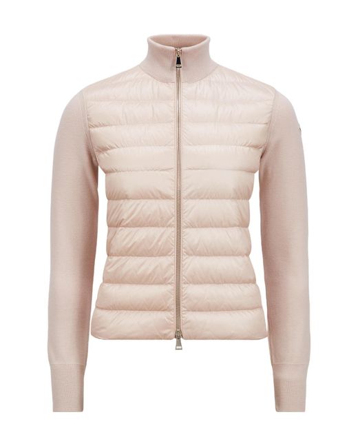 Moncler Pink Panelled Zip-Up Padded Jacket