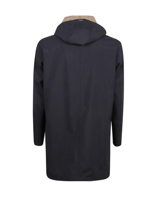 Herno Blue Zip-Up Hooded Jacket for men