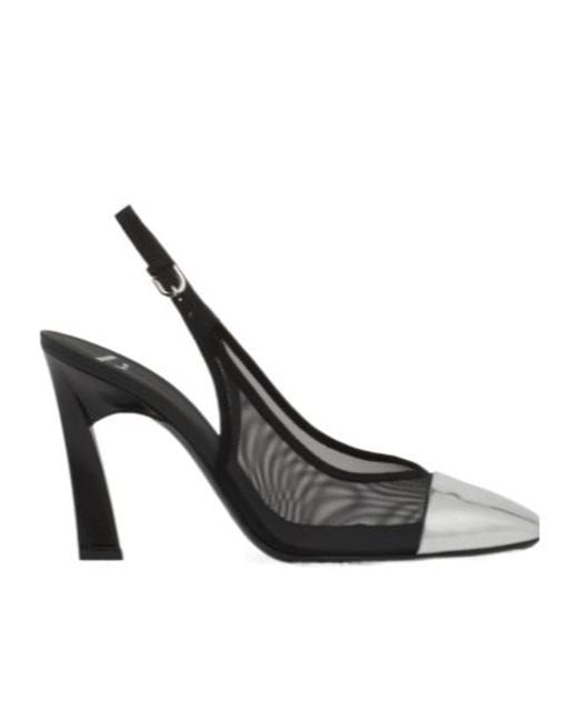 Emporio Armani Metallic Mesh Cap-Toe Heeled Pumps
