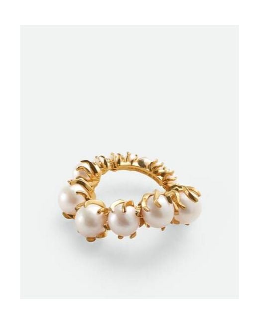 Bottega Veneta Metallic Logo Ball Ring