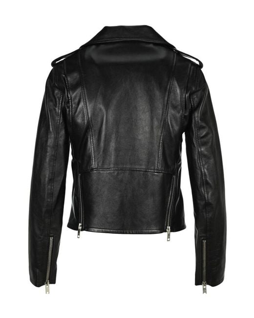 Céline Black Long-Sleeved Leather Jacket