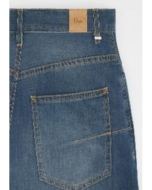 Dior Blue High-Rise Wide-Leg Jeans