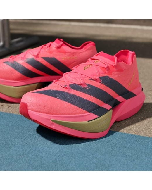 Adidas Pink Adizero Prime X3 Strung Shoes for men