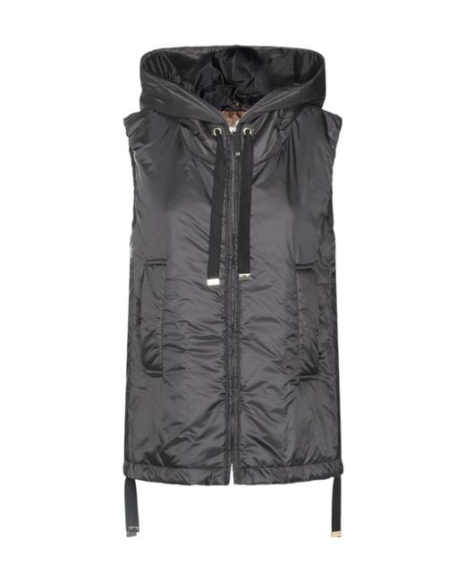 Max Mara Gray The Cube Greengo Sleeveless Hooded Jacket