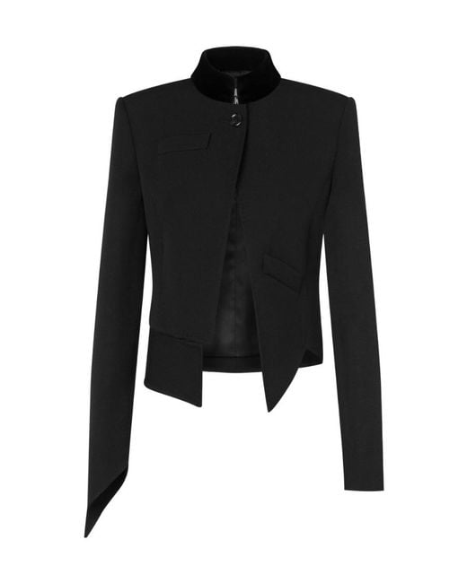 Moschino Black Wool Long-Sleeved Casual Jacket