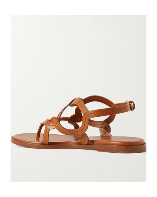 Gianvito Rossi Brown Amalfi Knitted Flat Sandals