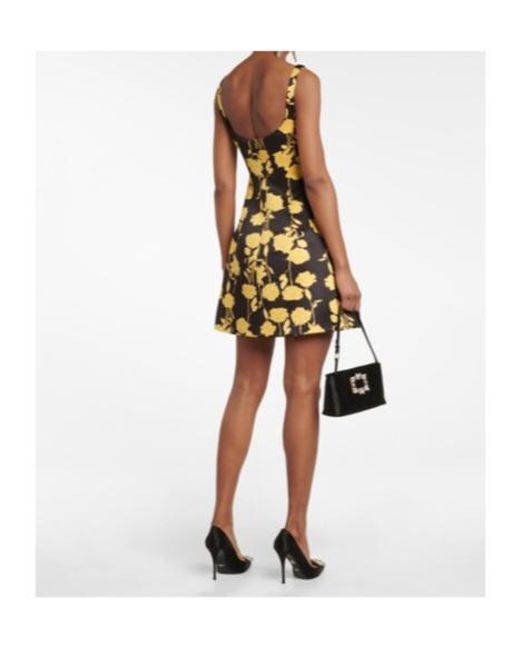Emilia Wickstead Yellow Talia Floral Taffeta Faille Minidress