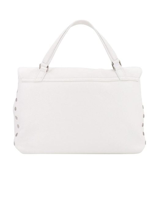 Zanellato White Postina Twist-Lock Medium Tote Bag
