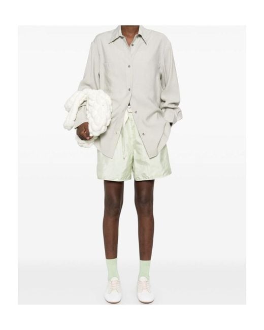 Jil Sander White Belted Straight-Leg Shorts