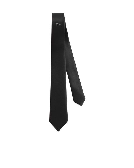 Dior Black Homme Logo Detailed Tie for men