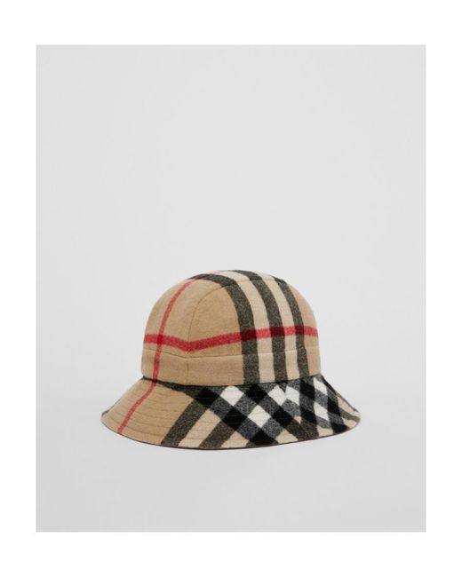 Burberry Brown Exaggerated Checked Bucket Hat for men