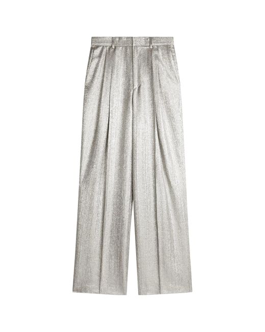 Dries Van Noten Gray High-Waisted Straight-Leg Trousers for men