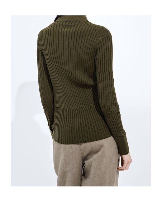 Bottega Veneta Green Ribbed Shirt