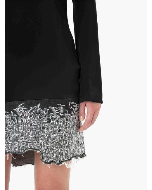 J.W. Anderson Black Jw Anderson Distressed Glitter Hem Dress