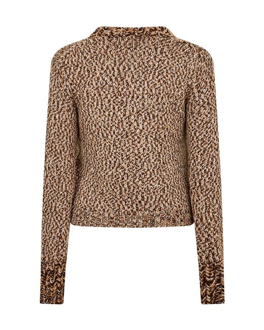 Moncler Brown Leopard Print Knitted Sweater