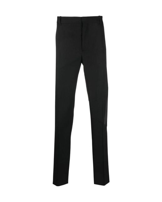 McQueen Black Straight-Leg Tailored Trousers for men
