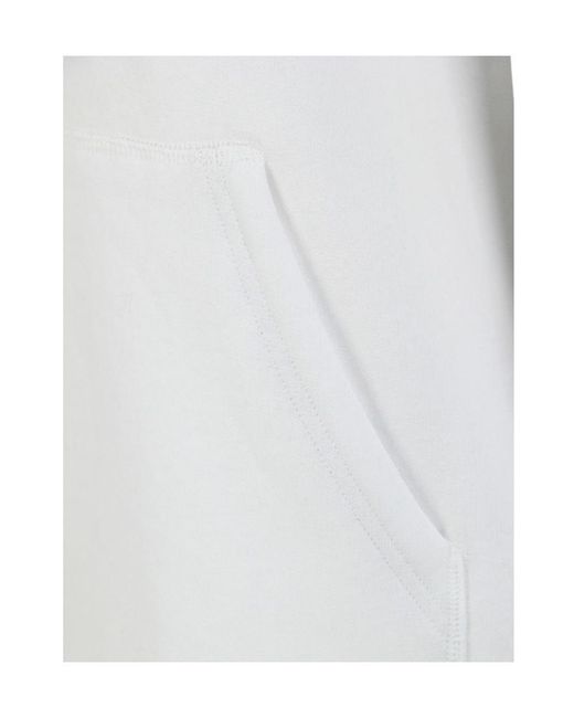 Burberry White Logo Embroidered Hoodie