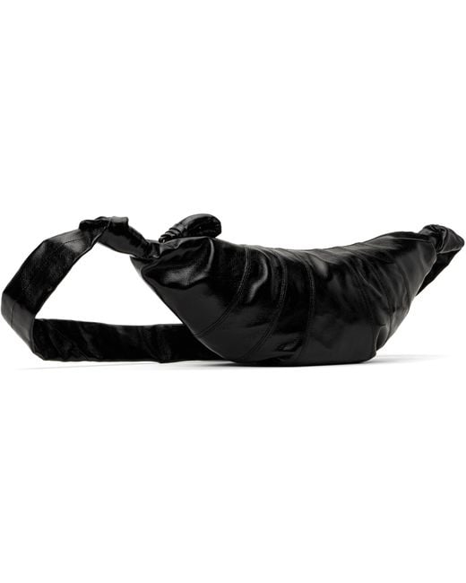 Lemaire Black Croissant Zip-Up Medium Crossbody Bag
